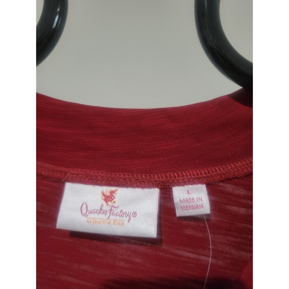 Quacker Factory Size L Cherry Red Rhinestone Shor… - image 4